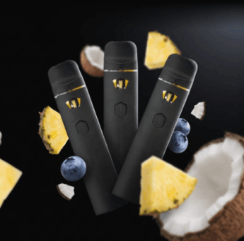 United Strains of America cannabis product display featuring  live rosin vapes